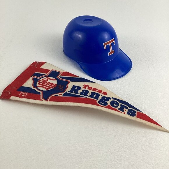 MLB Other - Laich Texas Rangers Mini Batting Helmet MLB Pennant Flag Collectible Vintage 90s